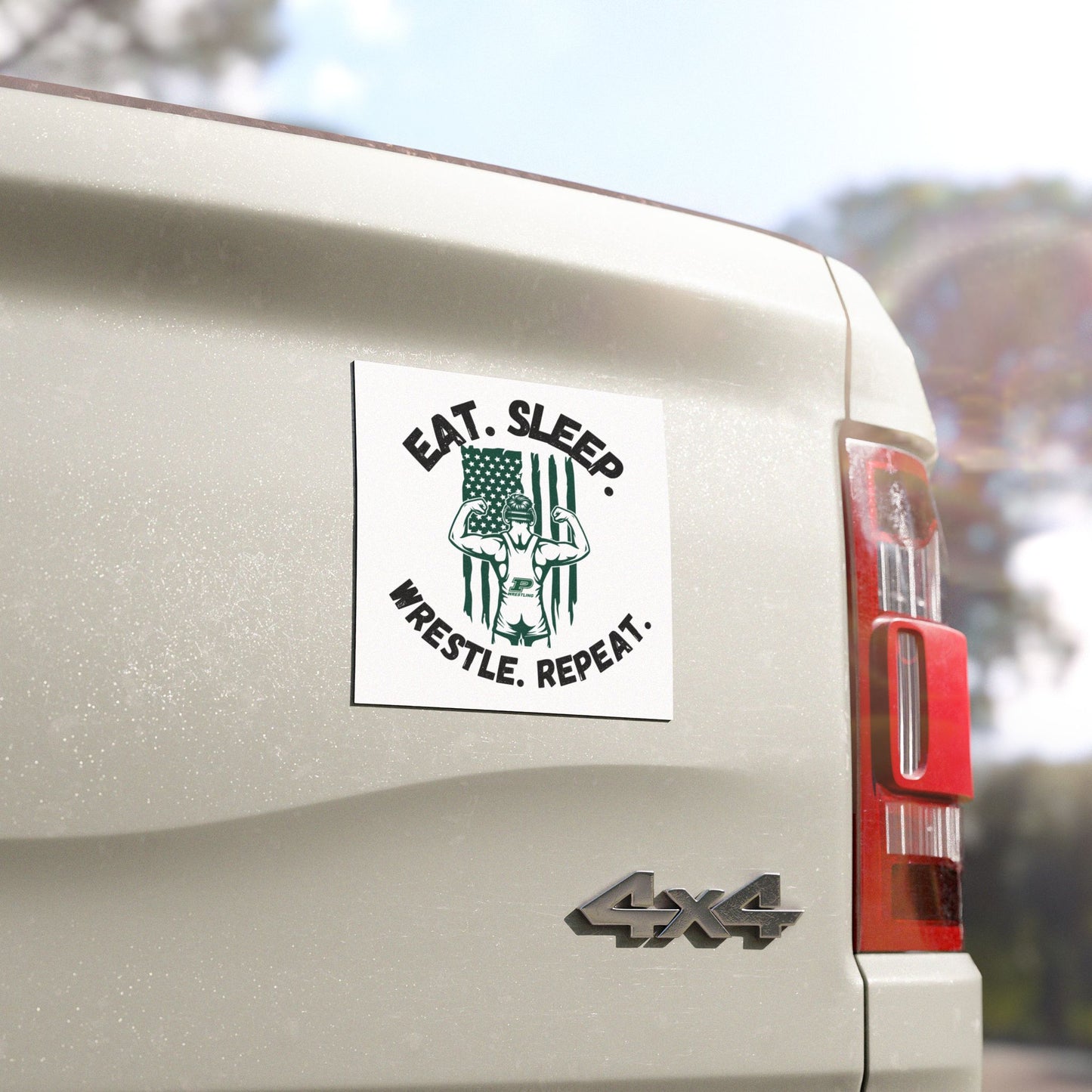 Pennridge Wrestling - Eat.Sleep.Wrestle.Repeat - 5" x 5" Car Magnet