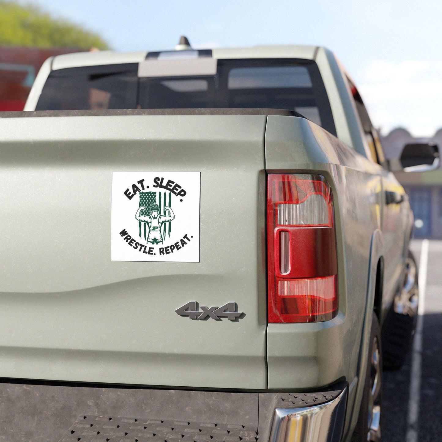 Pennridge Wrestling - Eat.Sleep.Wrestle.Repeat - 5" x 5" Car Magnet